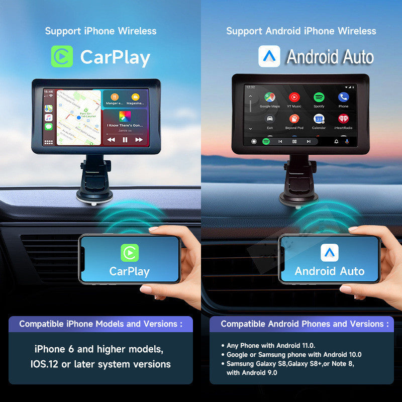 7 IPS Car Smart Screen Wireless Carplay Auto Mobile Phone Projection Screen Navigation